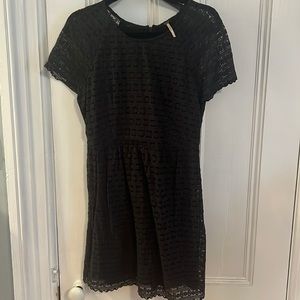 Free People Black Lace Mini Dress Sz 10